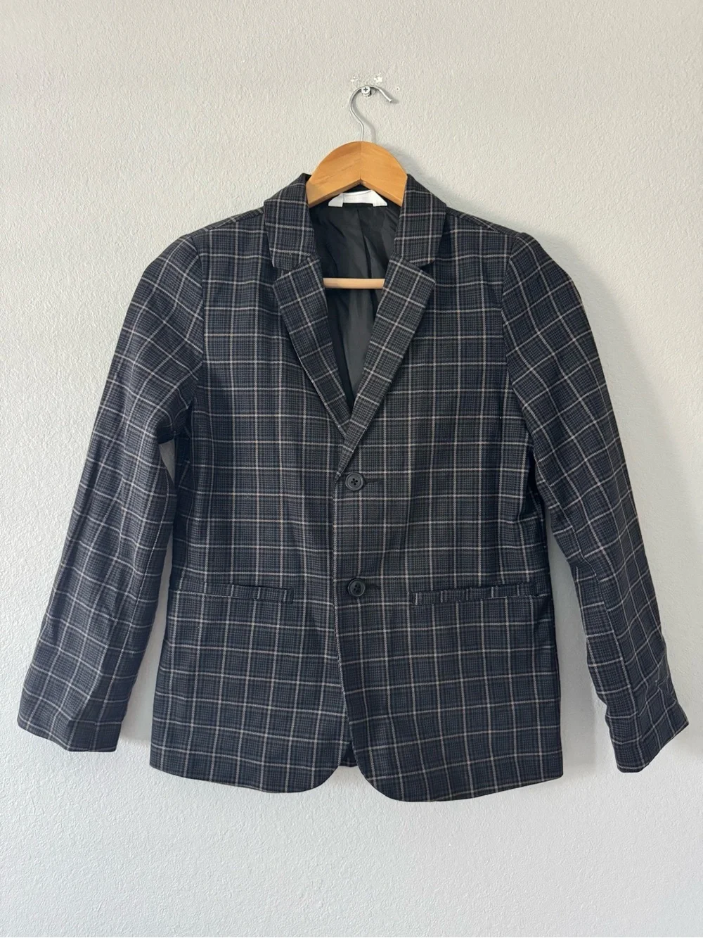 Cat & Jack Charcoal Plaid Kids Blazer